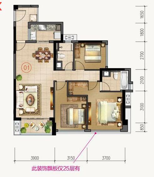 9001cc金沙家装：佛山合景新鸿基·泷景113㎡新中式装建成效鉴赏