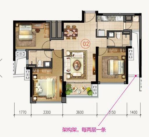 9001cc金沙家装：佛山合景新鸿基·泷景100㎡新中式装建成效鉴赏